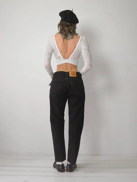1980's Crochet Fishnet Bra Top