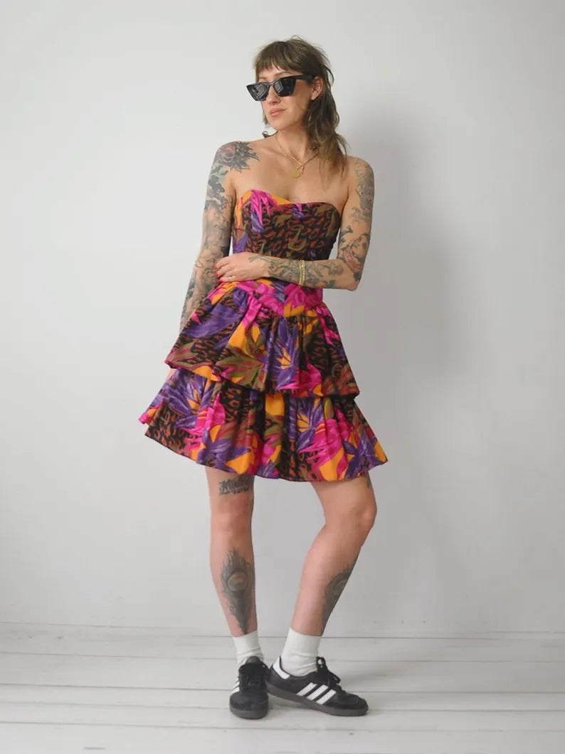 1980's Bird of Paradise Dress
