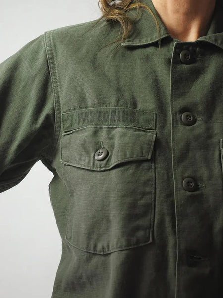 1970's OG-107 Patched Military Shirt