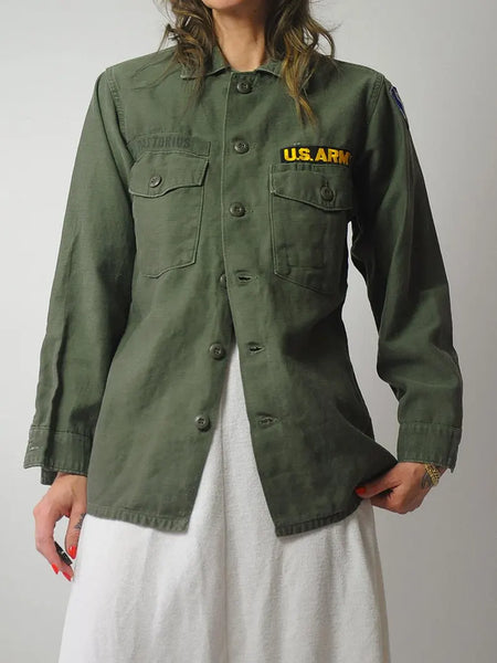 1970's OG-107 Patched Military Shirt