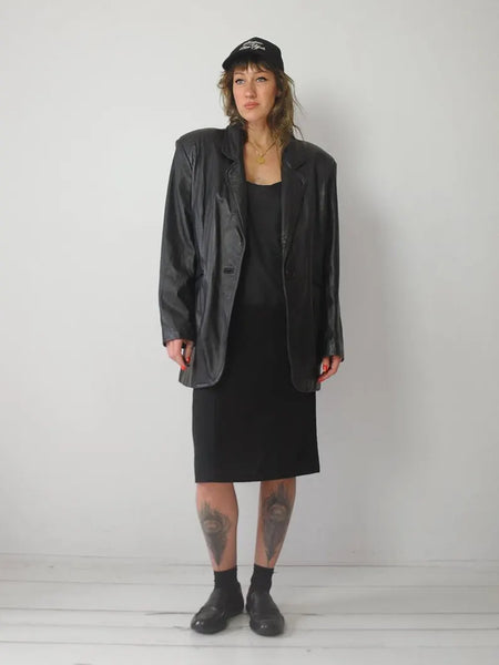 1990's Soft Black Leather Blazer
