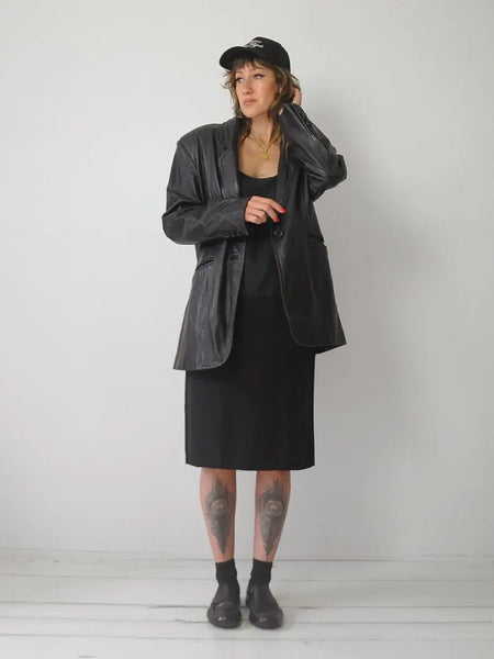 1990's Soft Black Leather Blazer
