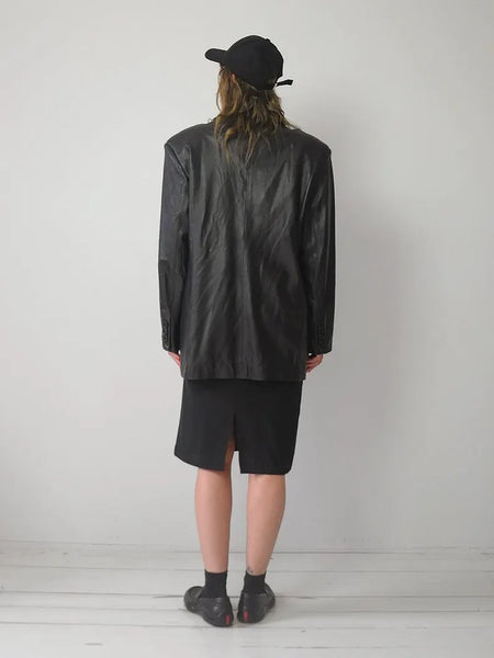 1990's Soft Black Leather Blazer