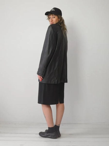 1990's Soft Black Leather Blazer