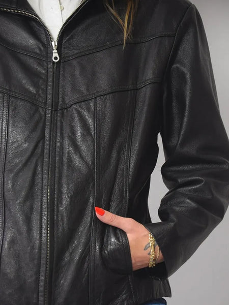 1990's Leather Cafe Racer Bomber