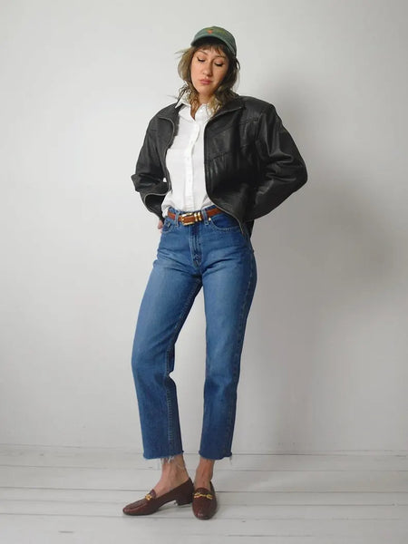 1990's Leather Cafe Racer Bomber