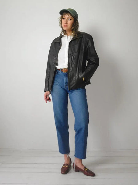 1990's Leather Cafe Racer Bomber