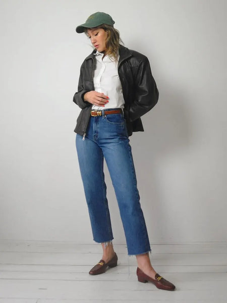 1990's Leather Cafe Racer Bomber