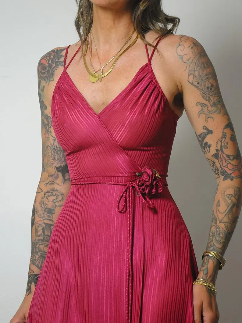1970's Jewel Tone Wrap Dress