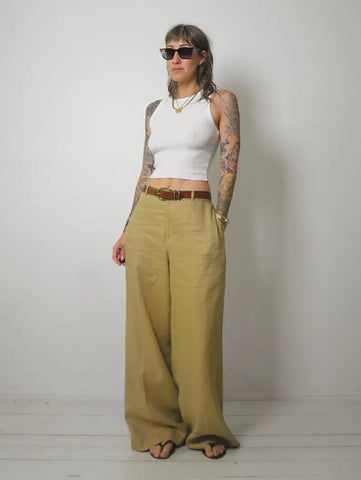 1980's Oversized Linen Pants
