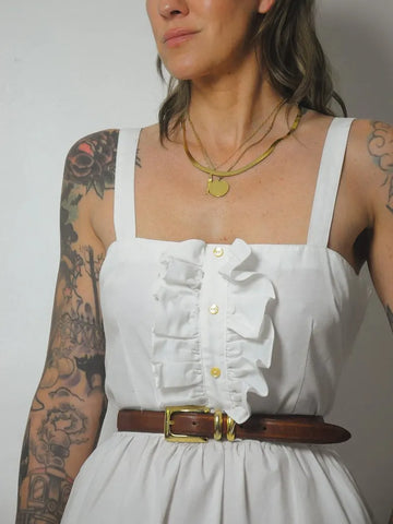 1970's Ruffle Cotton Dress