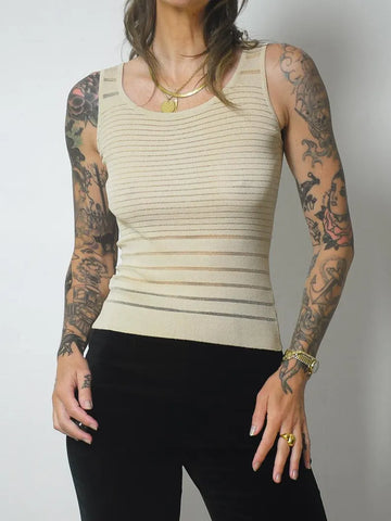 90's Striped Mesh Tank