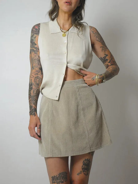 90's Wide Wale Corduroy Mini Skirt