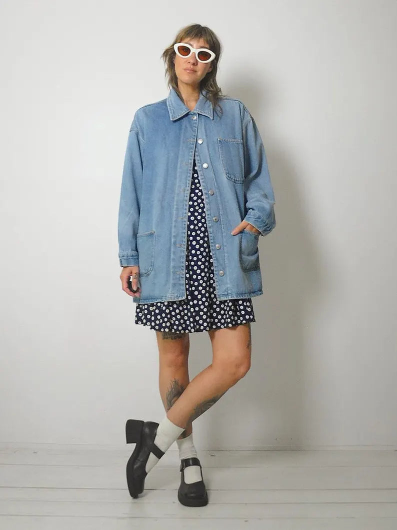 90's Faded Denim Chore Coat