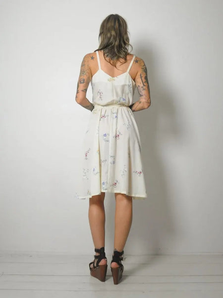 1980s Floral Print Sundress