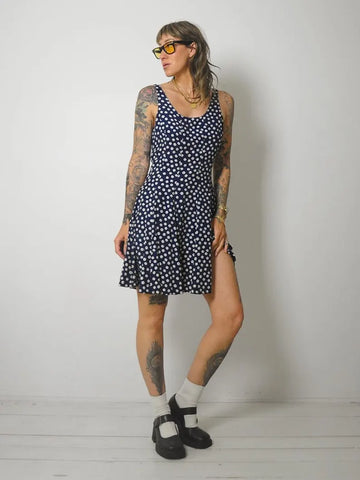 90's Navy Poka Dot Sundress