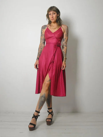 1970's Jewel Tone Wrap Dress