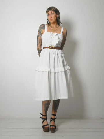 1970's Ruffle Cotton Dress