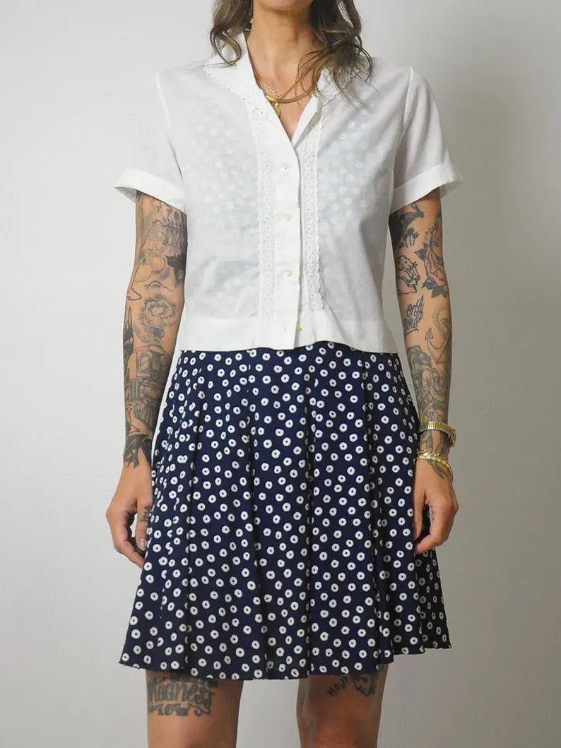 1950's White Cotton Blouse