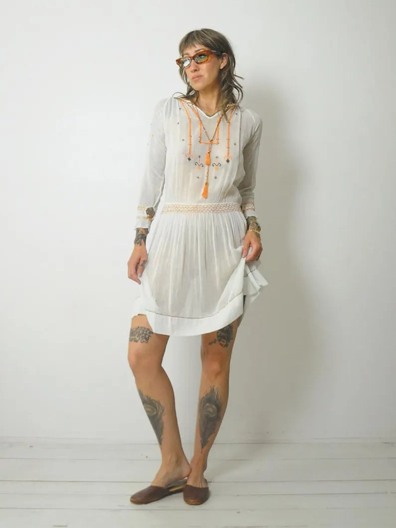 1920's Hungarian Embroidered Dress