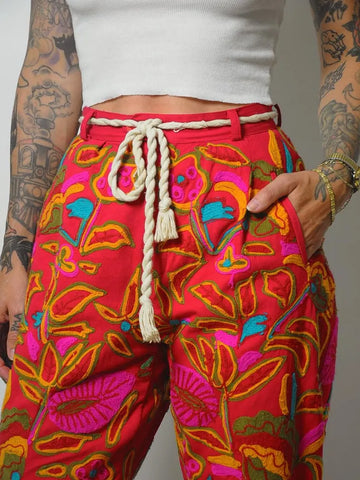 1960's/70's Embroidered Floral Pants