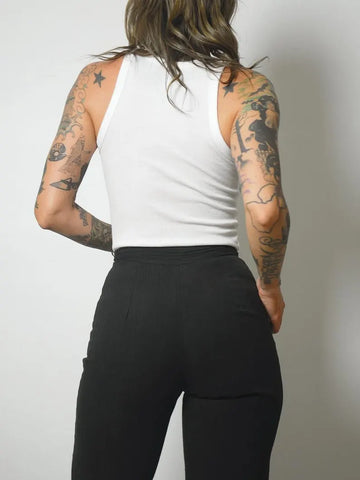 1970's Black Wide-Leg Pants