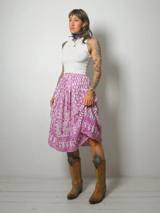 1970's India Cotton Batik Skirt