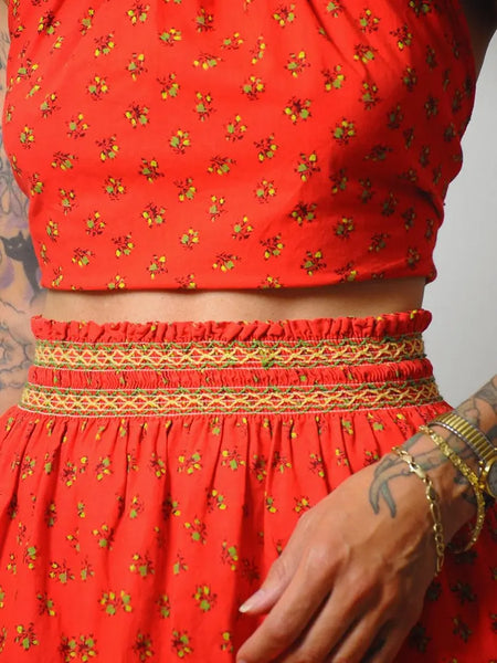 1970's Halter 2 Piece Skirt Set