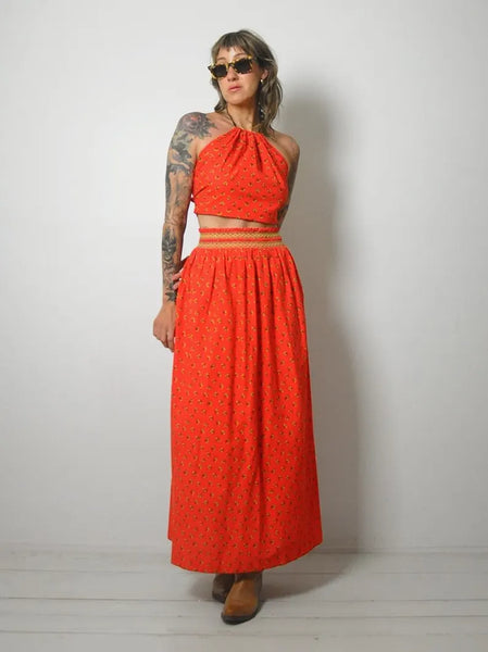 1970's Halter 2 Piece Skirt Set