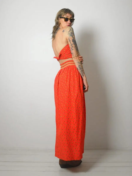 1970's Halter 2 Piece Skirt Set