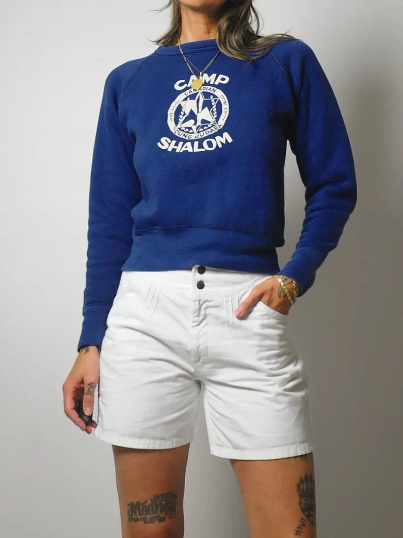 1970's Landlubber White Jean Shorts