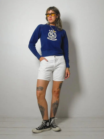 1970's Landlubber White Jean Shorts