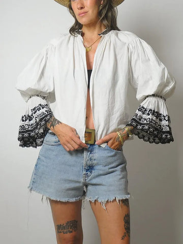 1930's Romanian Ruffle Blouse
