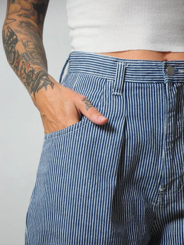 1980's Hickory Stripe Jean Shorts