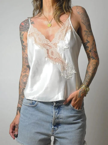 90's Ivory Lace Slip Top