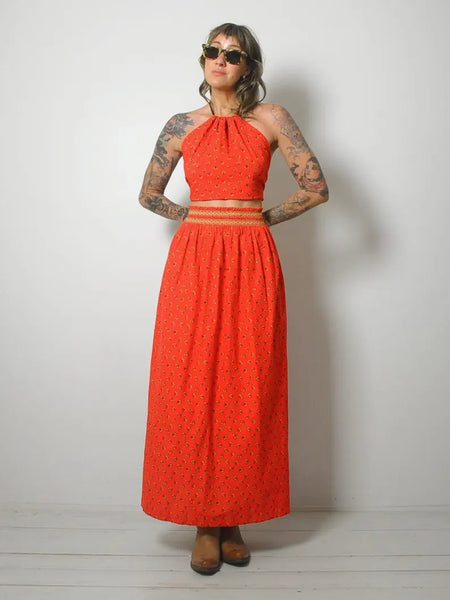 1970's Halter 2 Piece Skirt Set