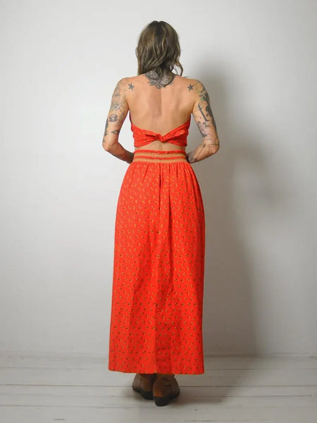 1970's Halter 2 Piece Skirt Set