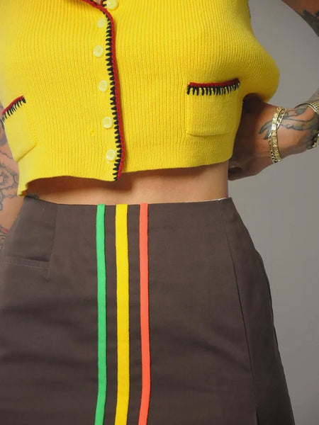 1960s Striped Tennis Skort