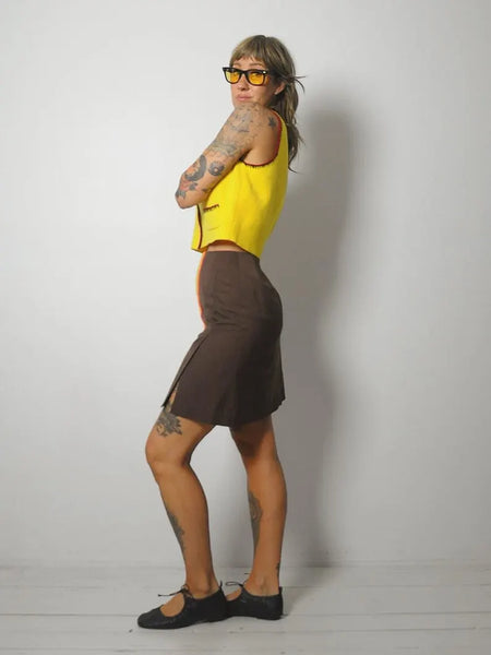 1960s Striped Tennis Skort