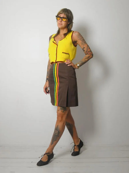 1960s Striped Tennis Skort