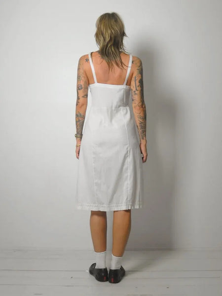 1940's White Cotton Slip Dress