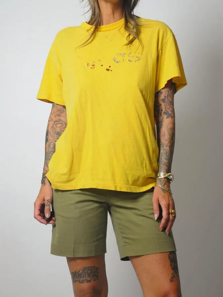 80's Golden Holey Faded Adidas Tee