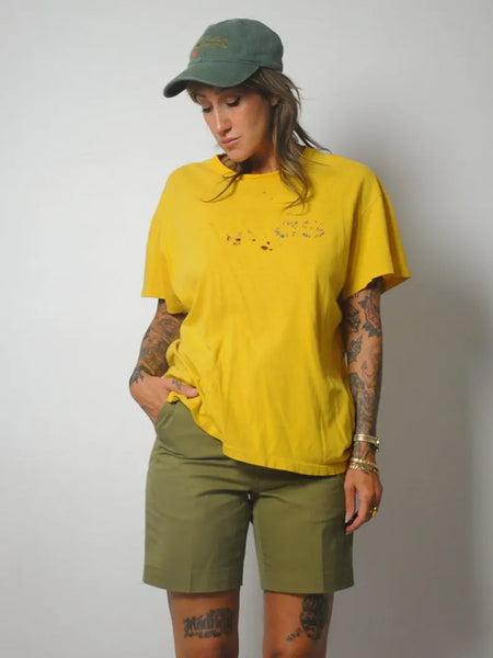 80's Golden Holey Faded Adidas Tee