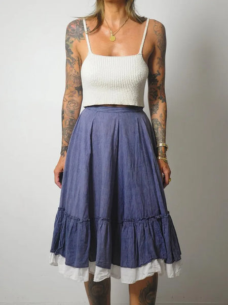 1970's Full Circle Cotton Skirt