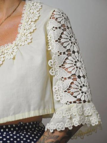 1970's German Lace Dirndl Blouse