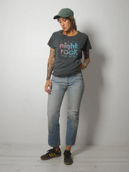 1980's Night Rock Radio Faded Tee