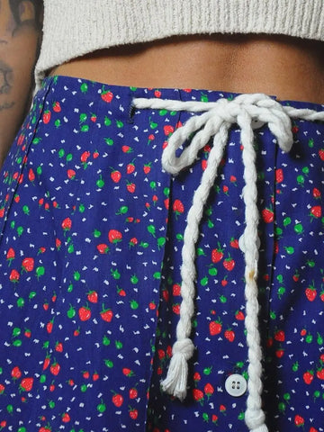 70's Strawberry Floral Skirt