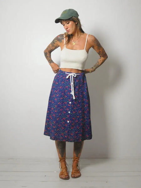70's Strawberry Floral Skirt