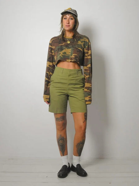 1980's Cropped Camo Longsleeve