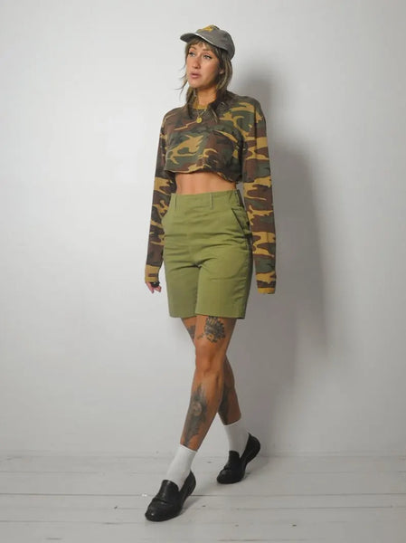 1980's Cropped Camo Longsleeve